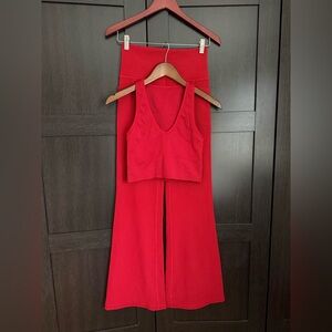 Athleta - Aurora Seamless Crop Rib Tank and Salutation Stash Rib Flare - Set